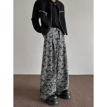 Spring NEW men pants Pattern Baggy Casual Sweatpants Hip Hop gothic men women wide leg trousers streetwear Fashion trend